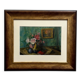 Watercolour on paper still life bouquet of flowers 20th century by Rivoto