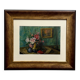 Aquarelle sur papier nature morte bouquet de fleurs XXe par Rivoto