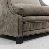 Rectangular sofa in gray velvet. 1990s. LS60311509A