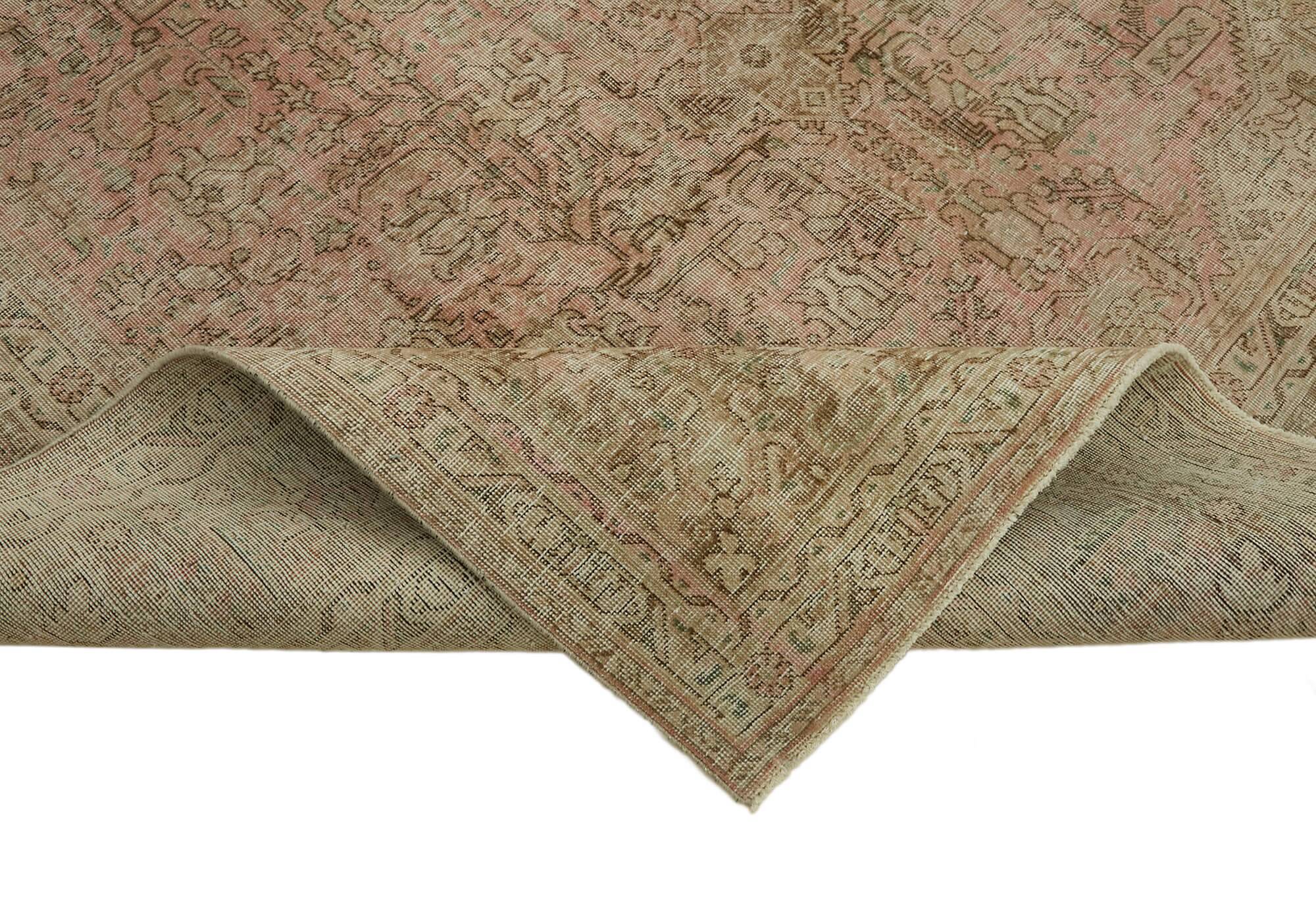 Hand-knotted persian antique 1970s 237 cm x 339 cm beige wool carpet