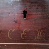 Swedish rustic farmhouse folk art blanket chest 1845