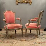 Pair of convertible armchairs from the Louis XVI period around 1770