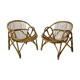 Paire de fauteuils en rotin vintage 60