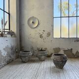 Trio of stone and cement planters, early 1900s