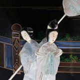 Chinese black lacquered wood coffee table