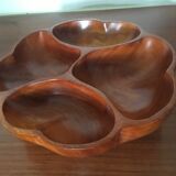 Plat en bois en forme de fleur