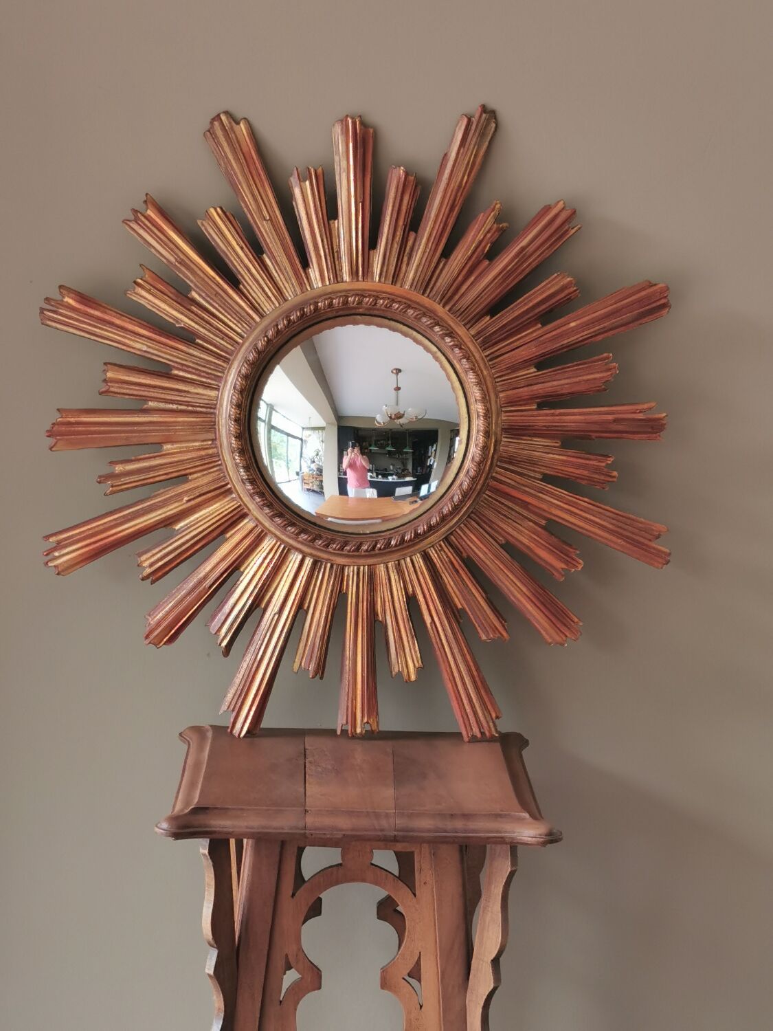 Vintage resin sun mirror, witch's eye