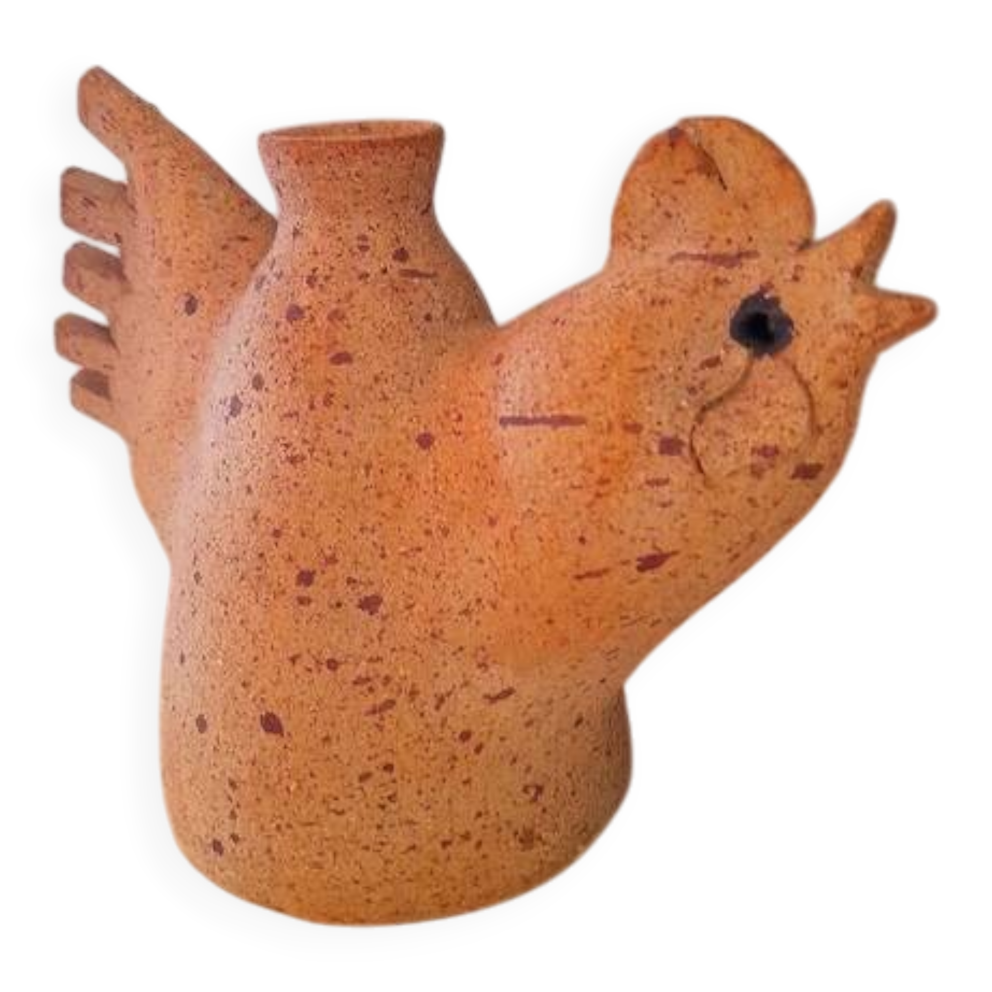 Zoomorphic bird stoneware vase 1960