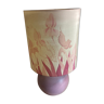 Lampe céramique lilas décor iris et oiseaux