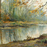 Autumn Landscape by Kees Terlouw, Impressionist painting, France, circa 1910