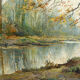 Paysage d'automne par Kees Terlouw, peinture impressionniste, France, circa 1910
