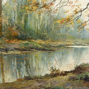 Autumn Landscape by Kees Terlouw, Impressionist painting, France, circa 1910