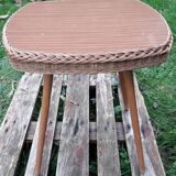 Coffee table in rattan osire and formica
