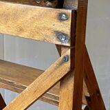 Ancien escabeau pliable peintre d’atelier à 4 marches en bois années 40