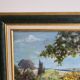 Oil painting on Isorel - Mediterranean landscape with Mimosa, signed Greuillet.