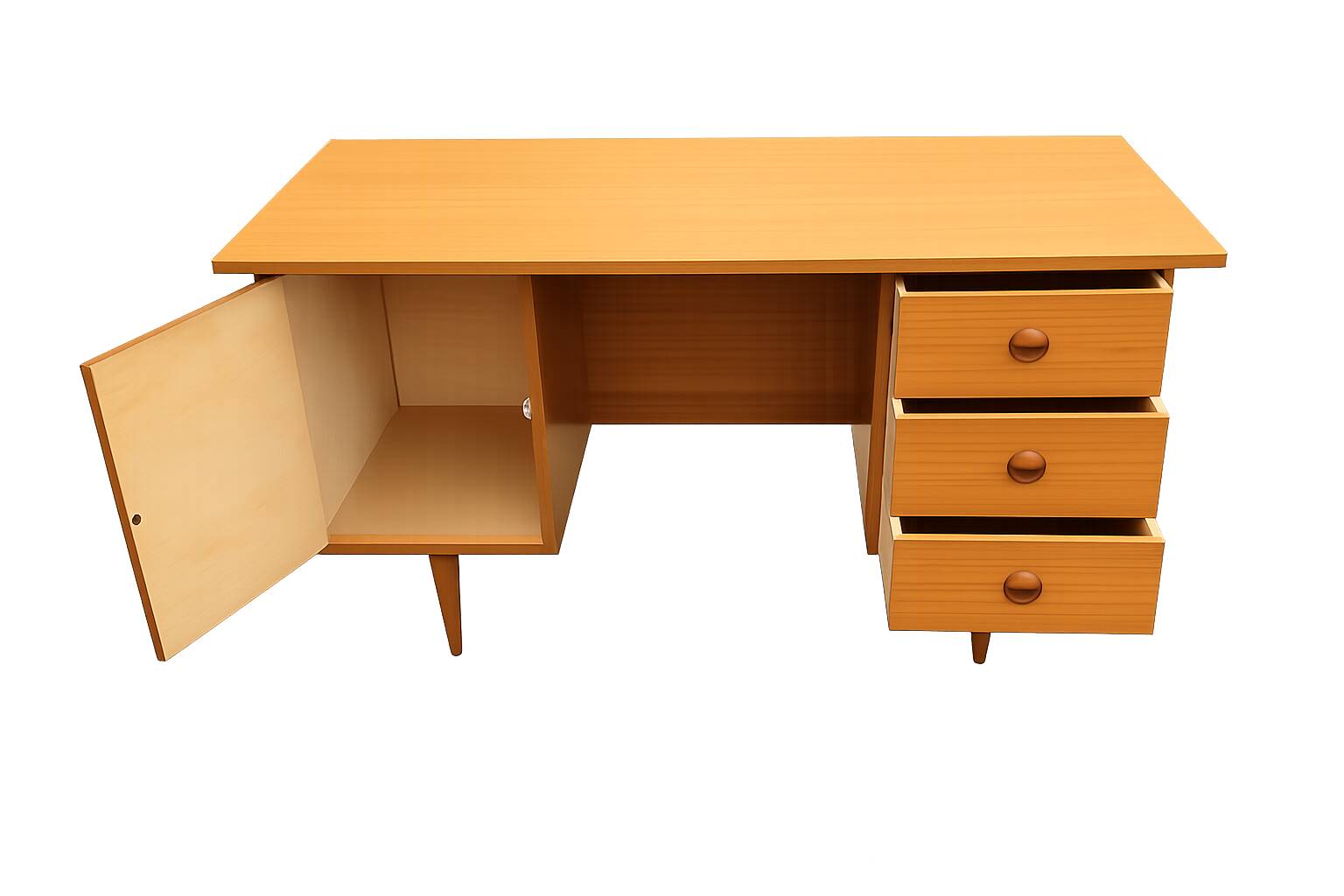 Bureau vintage placage teck