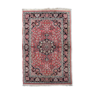 Vintage carpet Persian Tabriz Kashmir handmade 78cm x 129cm 1960s