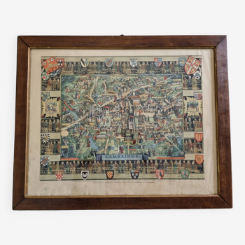 Historical Panorama of the University of Cambridge, Printed in Great Britain, 76 x 61 cm