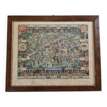 Historical Panorama of the University of Cambridge, Printed in Great Britain, 76 x 61 cm