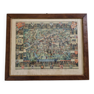 Panorama Historique de l'Université de Cambridge, Imprimée en Grande-Bretagne, 76 x 61 cm