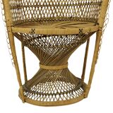 Large Rattan Wicker Peacock Chair Throne Emanuelle Boho 131cm