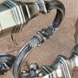 3-light silver-plated metal candlestick