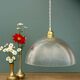 Striped glass pendant light