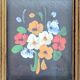 Pair of small Italian oil paintings, flowers and landscape.