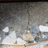 Art deco bedside table wood & marble