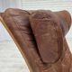 1960s, Scandinavian swivel armchair, brown furniture leather.