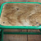 Pair of industrial stools, wood and metal