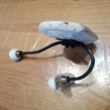 2 vintage wooden and ceramic coat hooks