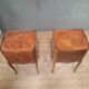 2 bedside tables with Louis XV style marquetry doors