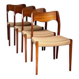Chaises de salle à manger modèle 71 par Niels Otto Møller, années 1950, lot de 4