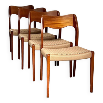 Model 71 Dining Chairs by Niels Otto Møller, 1950s, Set of 4