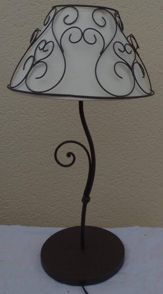 Lamp base and its wrought iron shade