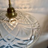 Vintage molded glass lampshade pendant light - tableware collection -