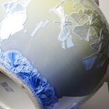 Large globular porcelain vase with crystalline enamels, Jingdezhen Zhi, vintage