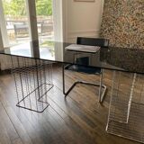 Large “Wire” Executive Desk by Terrence Conran - chrome and smoked glass - modular into a Coffee Table