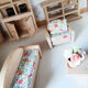 Wooden dollhouse, revamped, furnished, vintage French
