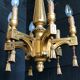 Golden wood chandelier