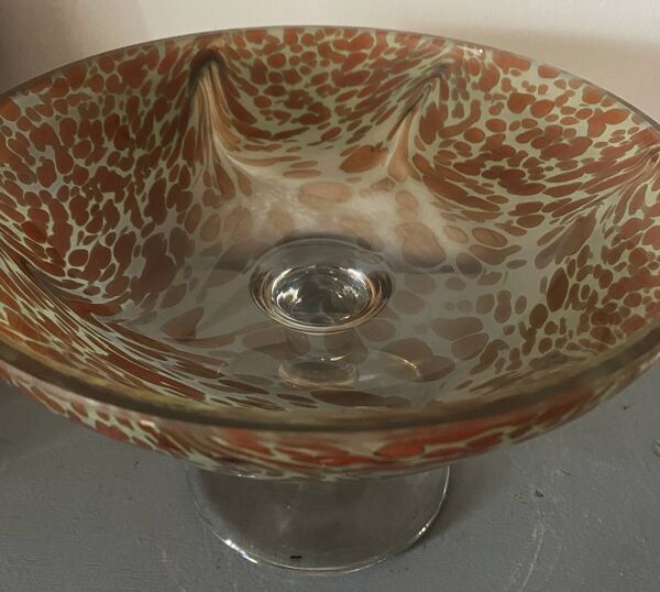 Coupe à fruit verre clichy pâte de verre soufllé