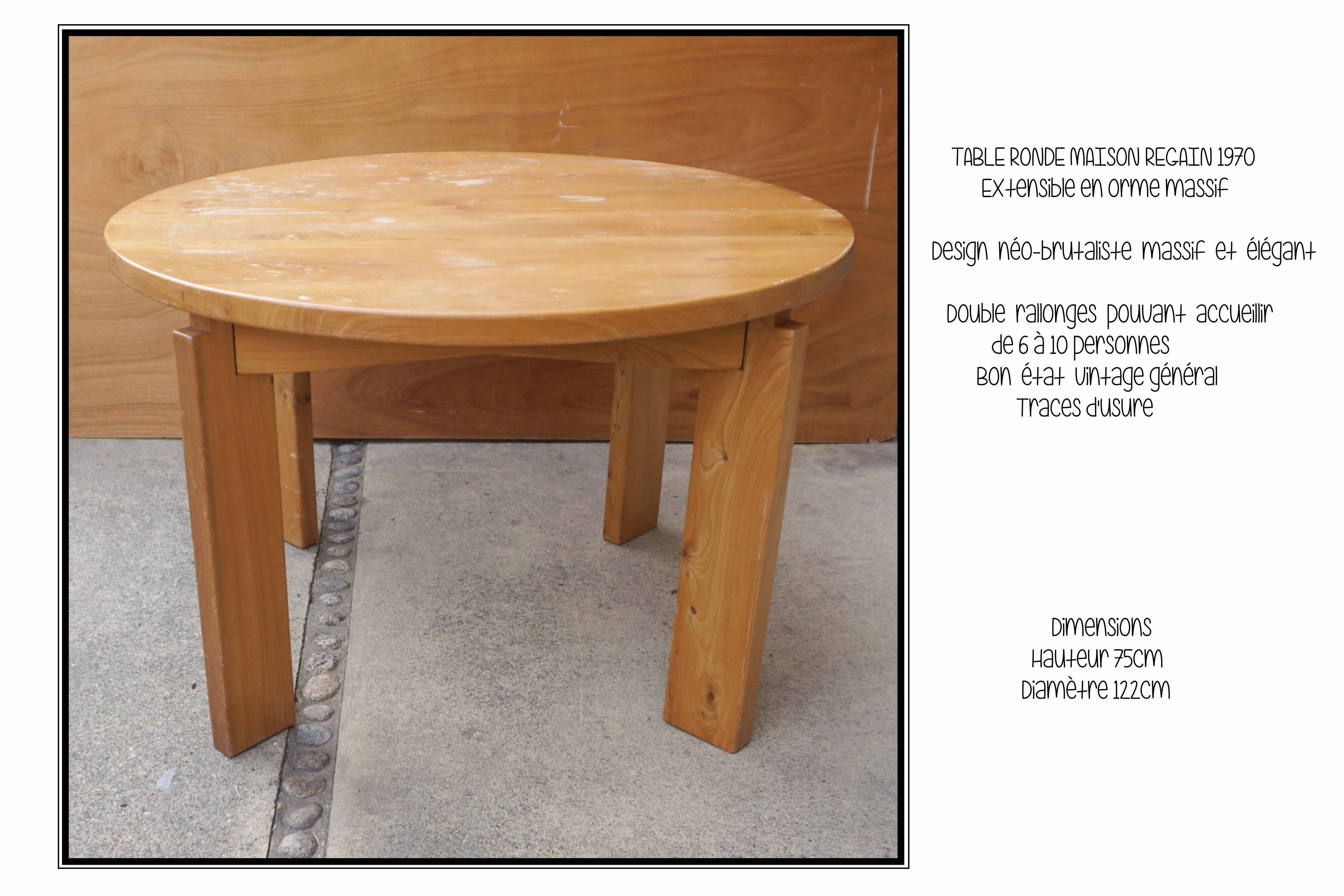 Maison Regain 70' extendable round table