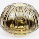 Pair of wall sconces in brass and amber glass or ceiling light by Limburg, Germany, 1960s.