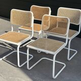 Set of 4 Cesca b32 model chairs in white dining chair