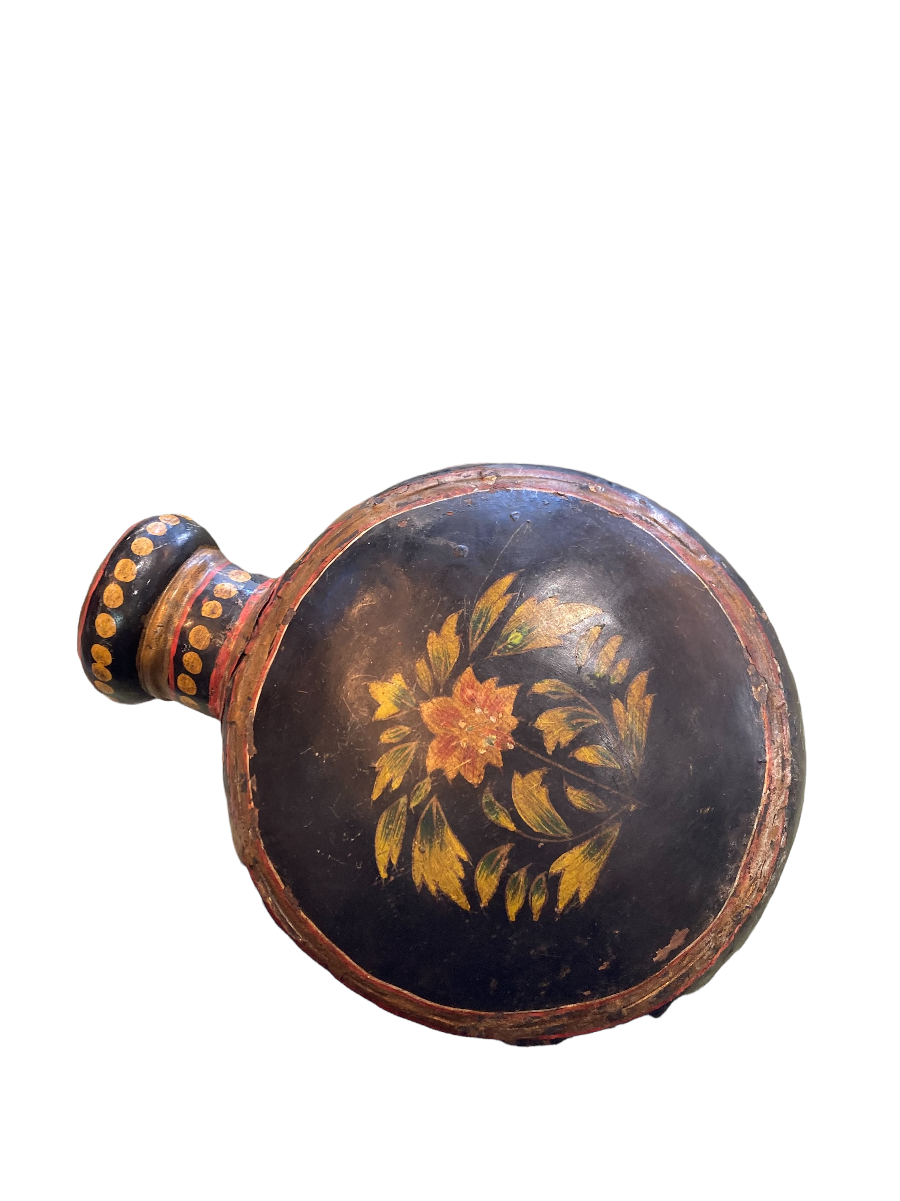 Indian painted metal jar