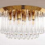 Big J.T. Kalmar Murano Raindrop hanging lamp, 1970 Austria.