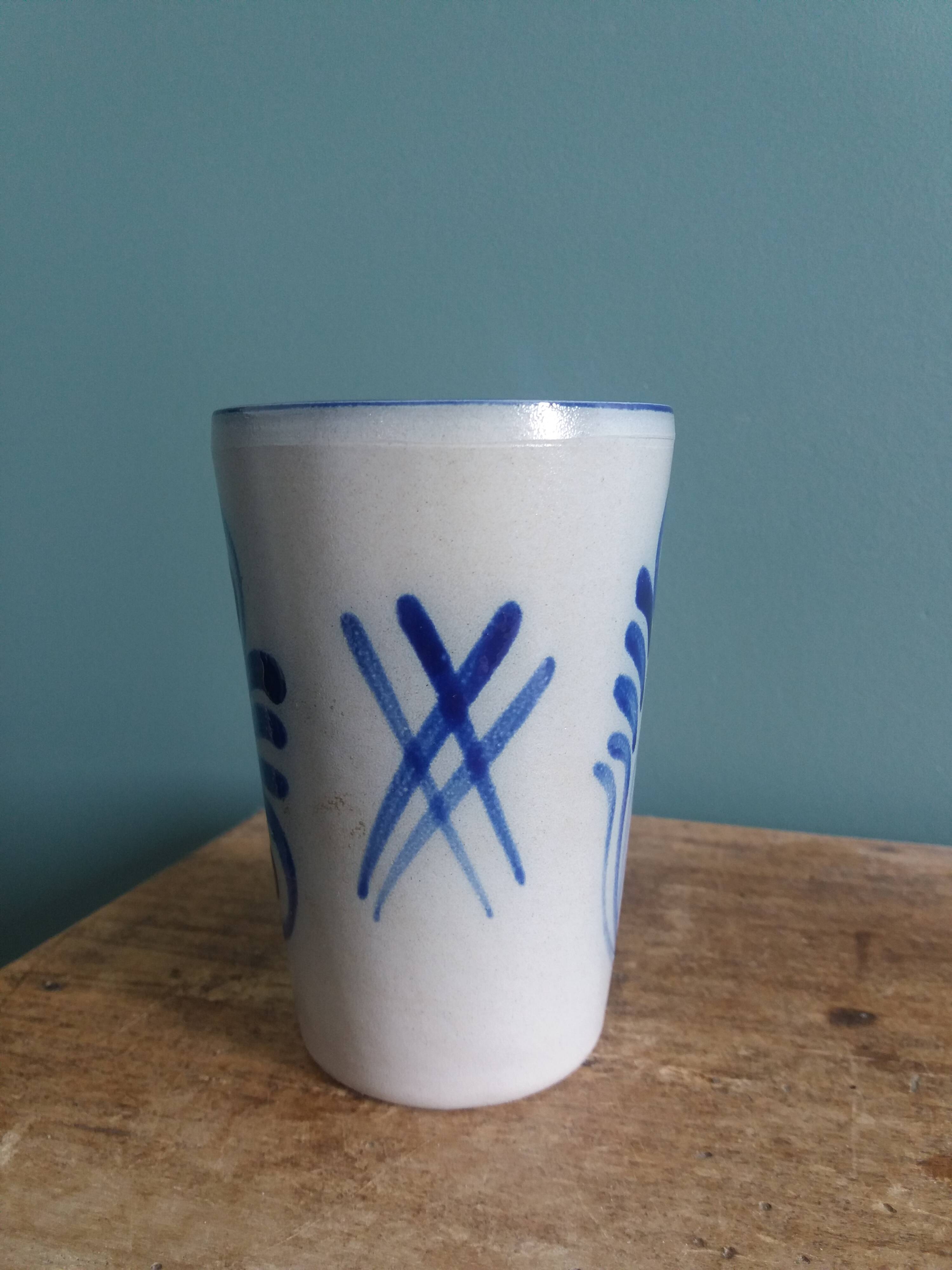 Alsace stoneware tumbler mug glass