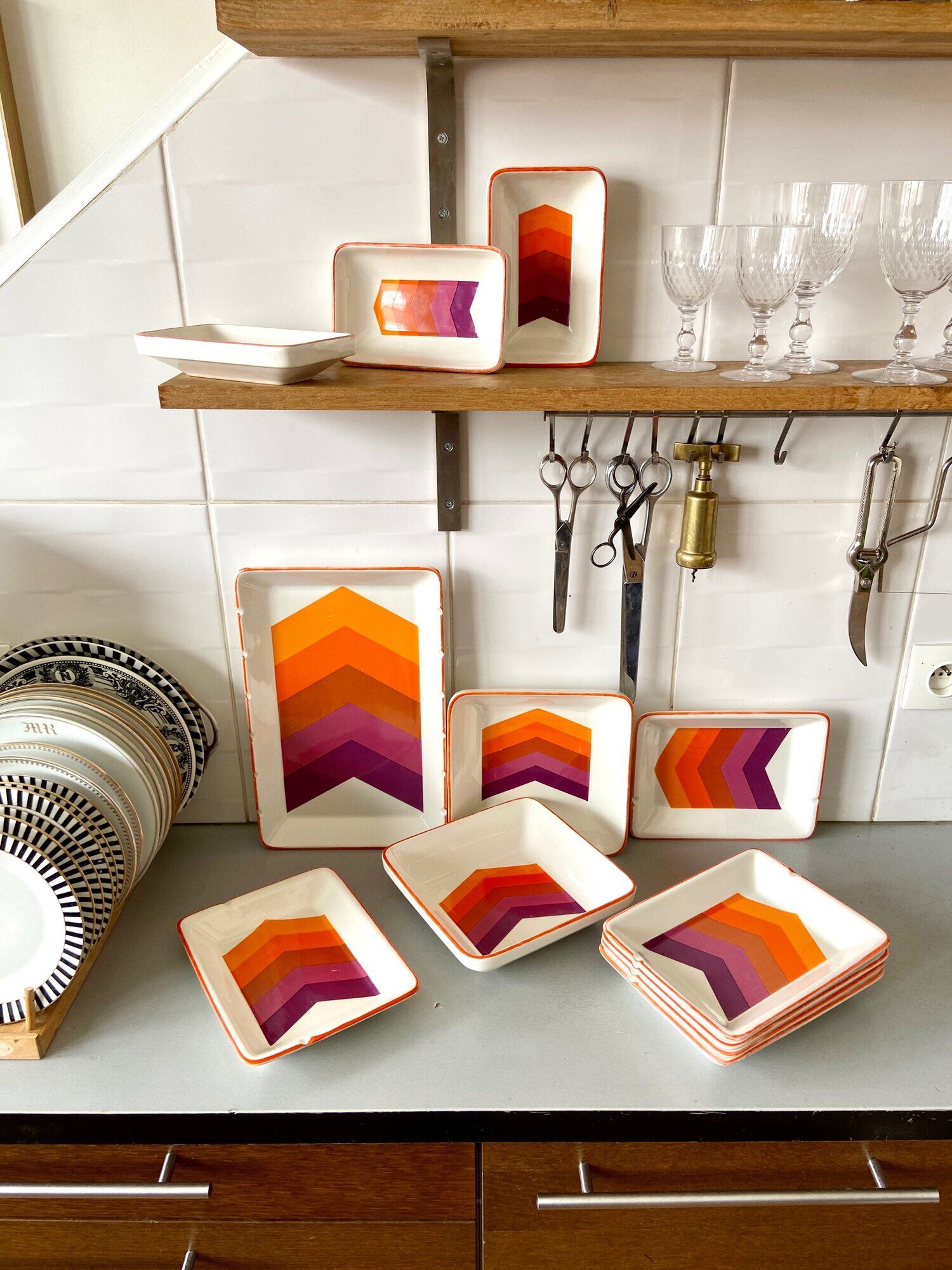 Ramequin Gien in porcelain - service "Arrows"