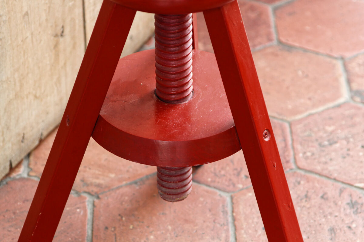 Wooden screw stool